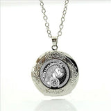 Celtic Unicorn Silver Plated Locket with Domed Glass and chain