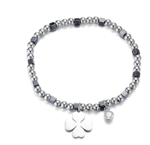 Celtic Stainless Steel Clover,Tree of Life Stretchy Bracelet