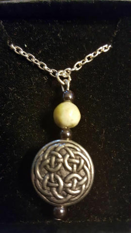 Welsh Celtic Pewter handmade Connemara  Necklace has 18 in chain