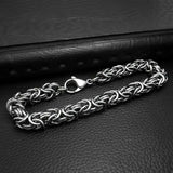 Stainless Steel Byzantine Bracelet  9 inches(23 cm) 7mm thick with lobster clasp