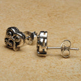 Celtic Sterling Silver Shamrock stud earrings with marcasite stones