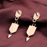Vintage  Style Gold Color green Cone long  Earrings