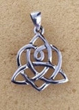 STERLING SILVER INTERWOVEN HEART AND TRIQUETRA PENDANT(Sister's Knot)