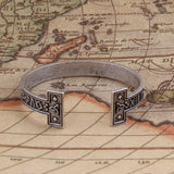 Antique Silver Plated Zinc Alloy Nordic Rune Cuff with Celtic Trinity Symbol