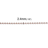 Stainless Steel Ball Chain Necklace Rose Gold 75.5cm(29 6/8") long, 2,4mm