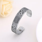 Unisex Celtic Knot Wide Magnetic Bangle Cuff