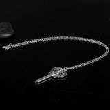Silver-Plated Scottish miniature Kilt Pin Pendant with Thistle and Sword 20 in