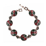 Antique Rose Gold Plated Rhinestone Turkish Style bracelet 7.5 in