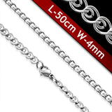 L-50cm(19.68 in) W-4mm | Stainless Steel  Spiral Circle Link Chain