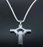 Celtic Knotwork Stainless Steel Claddagh Cross Pendant  with 20 in box chain