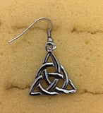 STAINLESS STEEL TRIQUETRA DANGLE EARRINGS