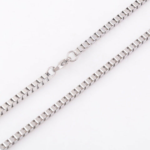 Stainless Steel 21.6 (55cm) Inch 3 mm Box Neck Chain Necklace