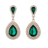 Rhinestone crystal droplet earrings with stud posts