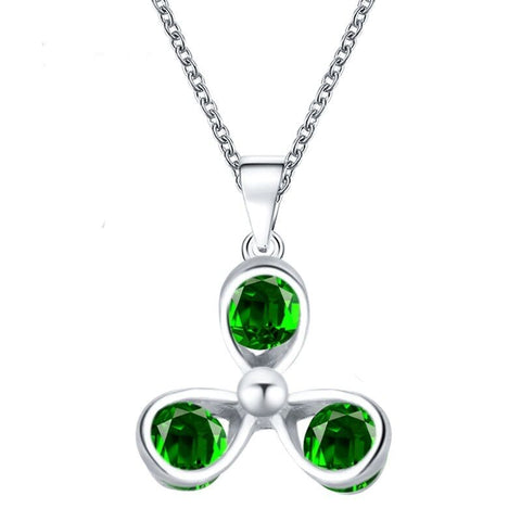 Silver plated Clover pendant and 42 cm chain