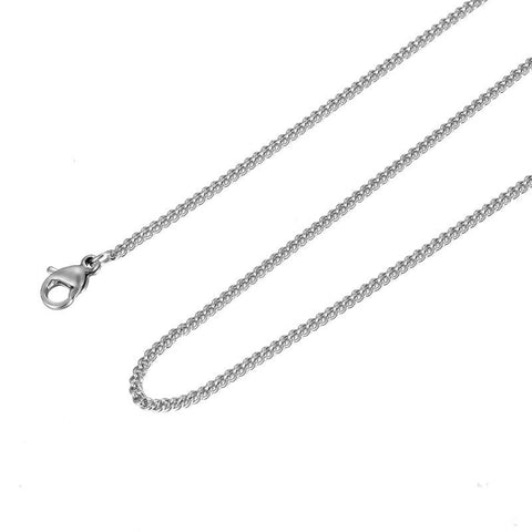 Stainless Steel 60cm(23.5 in ) 1.9 mm Curb Chain with lobster clasp
