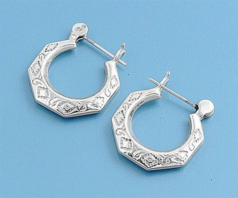 Sterling Silver HOOP EARRING with click hoop
