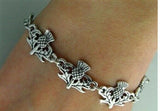 Celtic Rhodium Plated Pewter Scottish Thistle bracelet