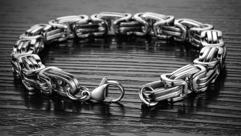 Stainless Steel Byzantine Bracelet 9 inches 6mm thick