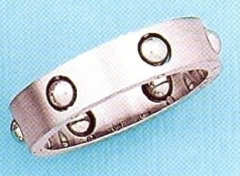 Stainless Steel Brush Band With High Polish Spinning Balls Ring