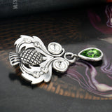 Celtic  Scottish Thistle Pin with Crystals