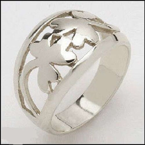 Stainless Steel Double Shamrock Ring Large SZ 6-9