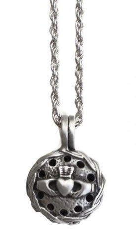 Pewter Celtic Claddagh Diffuser Pendant on 24" Chain