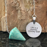 Celtic Pewter Turtle Pendulum - Amazonite made in USA