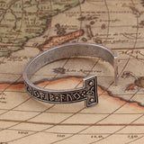 Antique Silver Plated Zinc Alloy Nordic Rune Cuff with Celtic Trinity Symbol