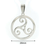 Stainless Steel Celtic Triskele Pendant and 60 cm 2.4mm chain