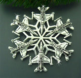 Pewter USAF F-16 SnowWonders Snowflake Ornament/Pendant