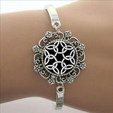 Celtic Trinity Knot Black and White  Bracelet,Necklace and Earrings Set