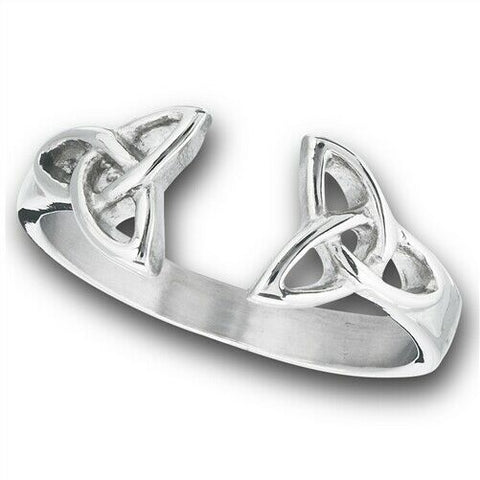 STAINLESS STEEL CELTIC DUELING TRIQUETRAS RING