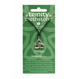 Irish Celtic Pewter Trinity CZ Birthstone Necklace with Adjustable Black Cord