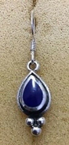 Sterling Silver Dangle Earring With Synthetic Lapis