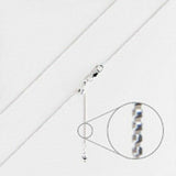 Sterling Silver 22 inch Adjustable, .7 mm Box Chain with 9mm  Lobster Clasp