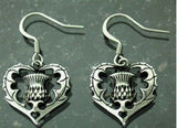 Bold Scottish Heart Thistle Earrings I love Scotland