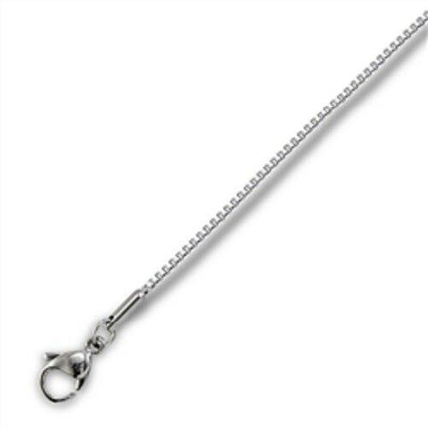 STAINLESS STEEL  1.2mm BOX CHAIN 18 IN