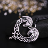 Double Sided Celtic Knots Horse Necklace with Full Length Adjusting Black Cord