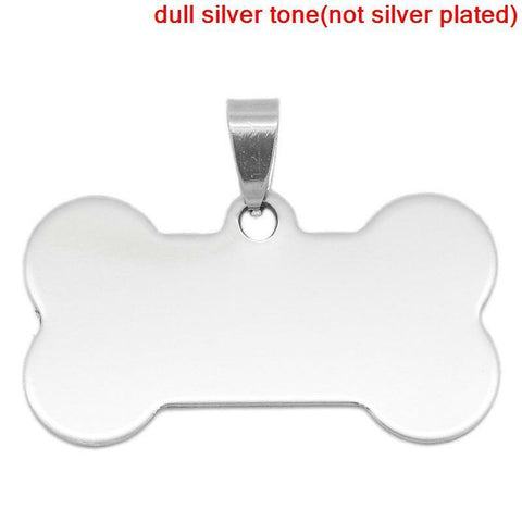 Stainless Steel Shiny Engravable Bone Pendant with Bail