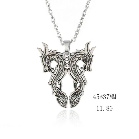Viking Dragon Necklace with 18 in chain