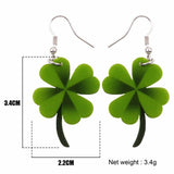 Celtic Four Leaf Clover Acrylic double-sided dangle earrings