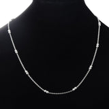 Stainless Steel 19.5 Inch Flat Curb Double Ball  Chain Necklace