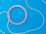 Pewter Eternity Circle Pink CZ Pendant on 16" Chain