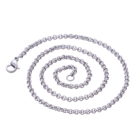 Stainless Steel 20 Inch(50 cm) 3mm Ball Tiny Rolo Neck Chain Necklace