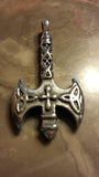 Stainless Steel Celtic Trinity Irish Battle Axe Cross Pendant with chain