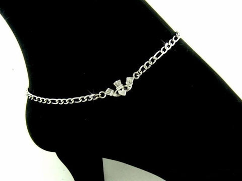 316 L Stainless Steel Traditional Claddagh Anklet
