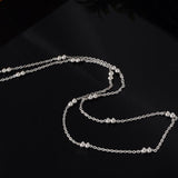 Stainless Steel 19.5 Inch Flat Curb Double Ball  Chain Necklace