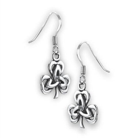 STERLING SILVER CELTIC SHAMROCK EARRING