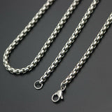 w0Stainless Steel 19.68 (50cm) Inch 3 mm rounded Box Neck Chain Necklace