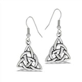 STAINLESS STEEL TRIQUETRA DANGLE EARRINGS